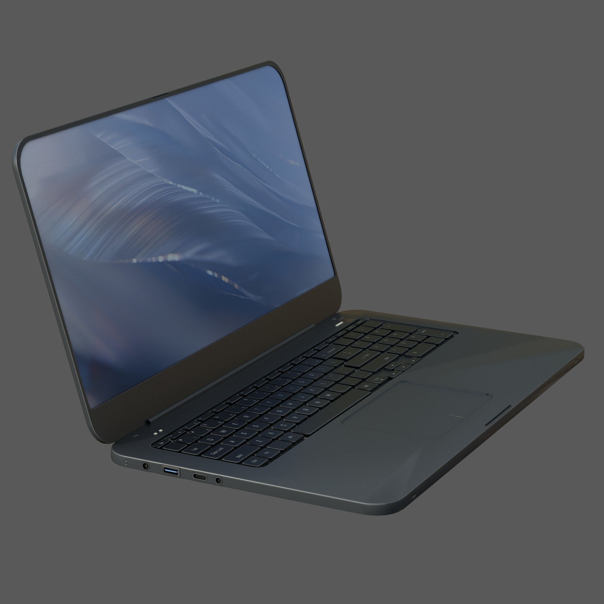 Laptop Low-poly 3D model_1