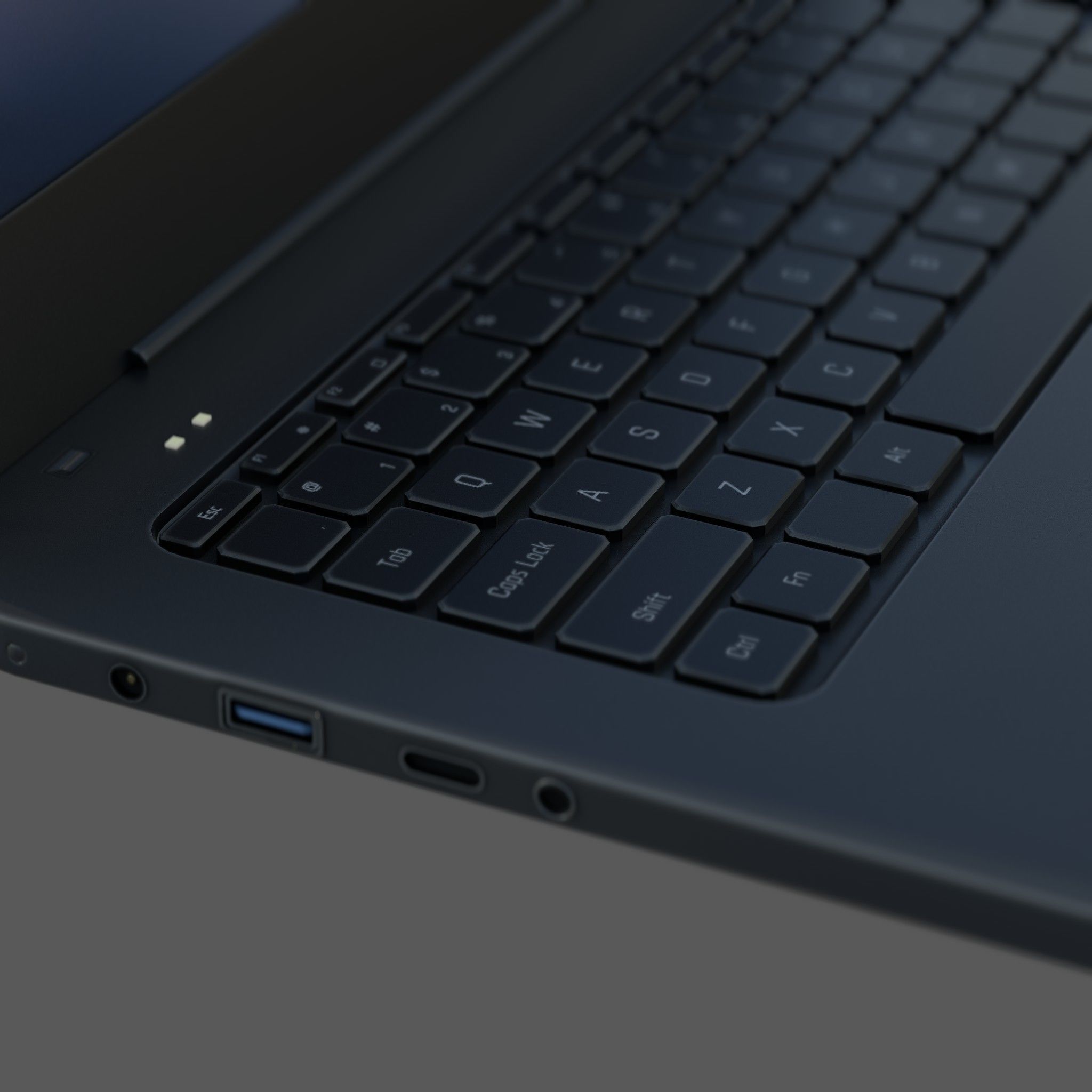 Laptop Low-poly 3D model_2