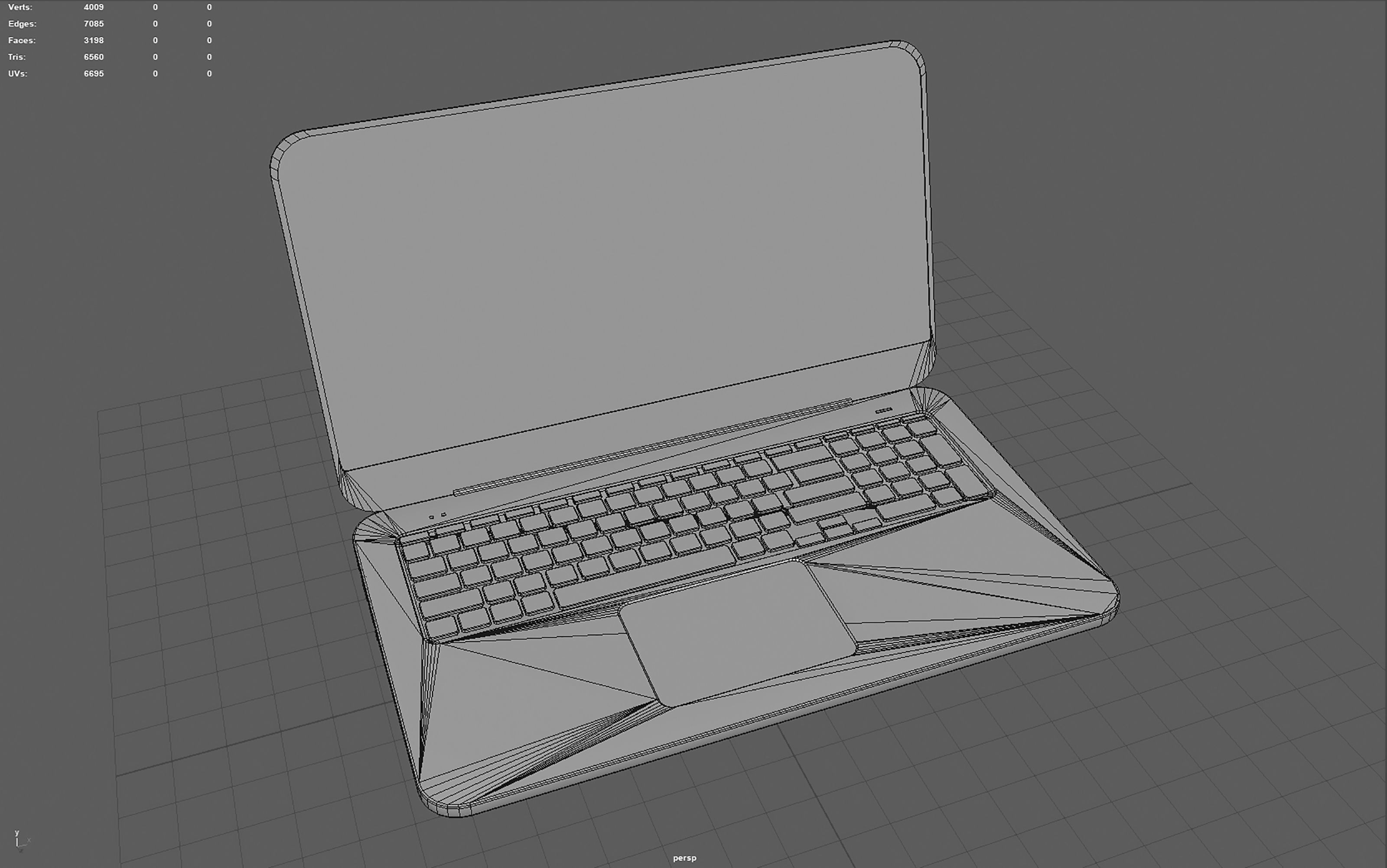 Laptop Low-poly 3D model_10