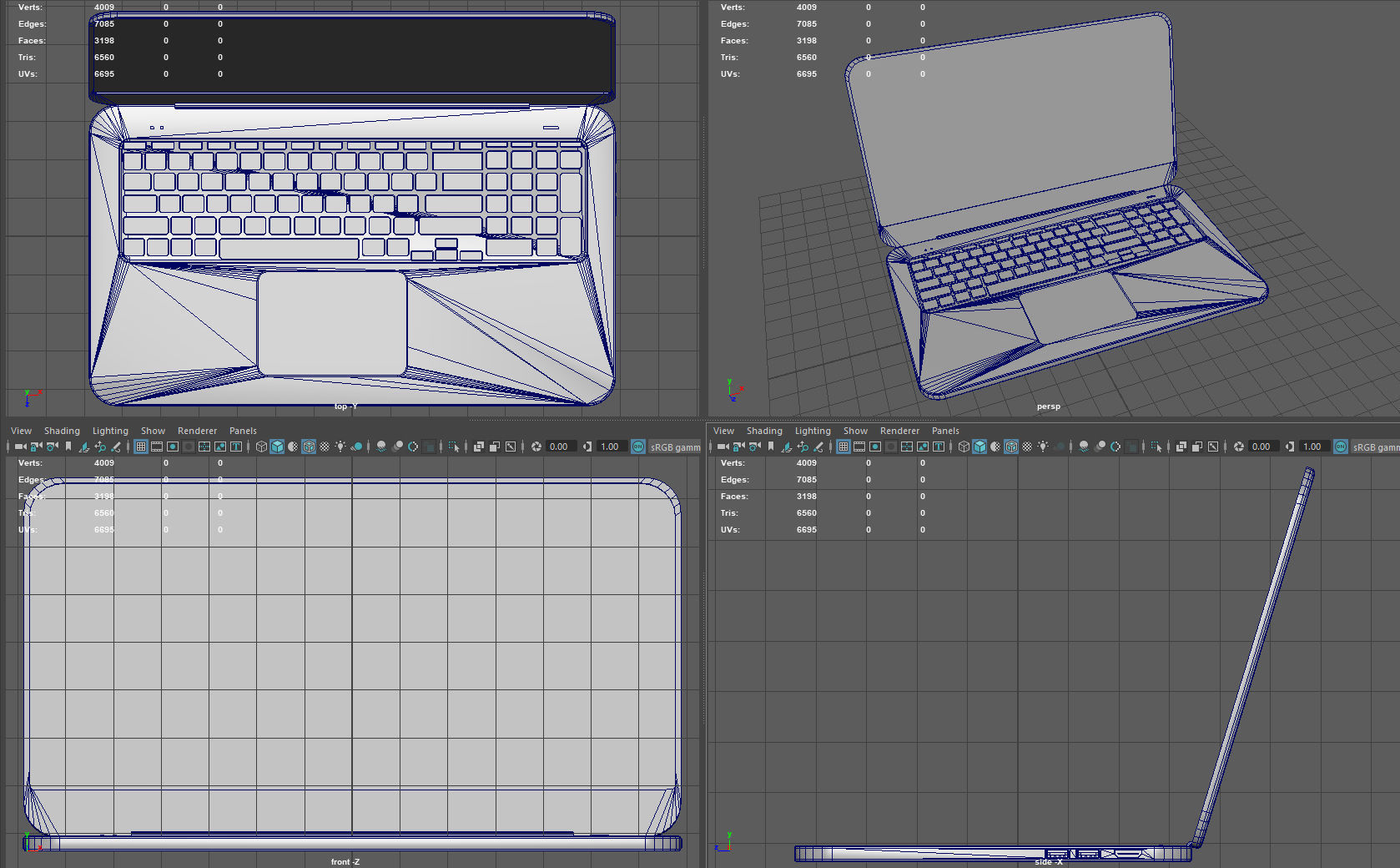 Laptop Low-poly 3D model_8