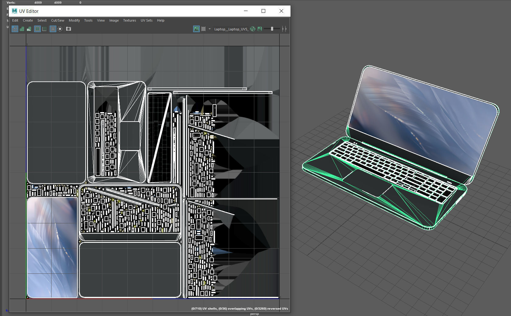 Laptop Low-poly 3D model_9