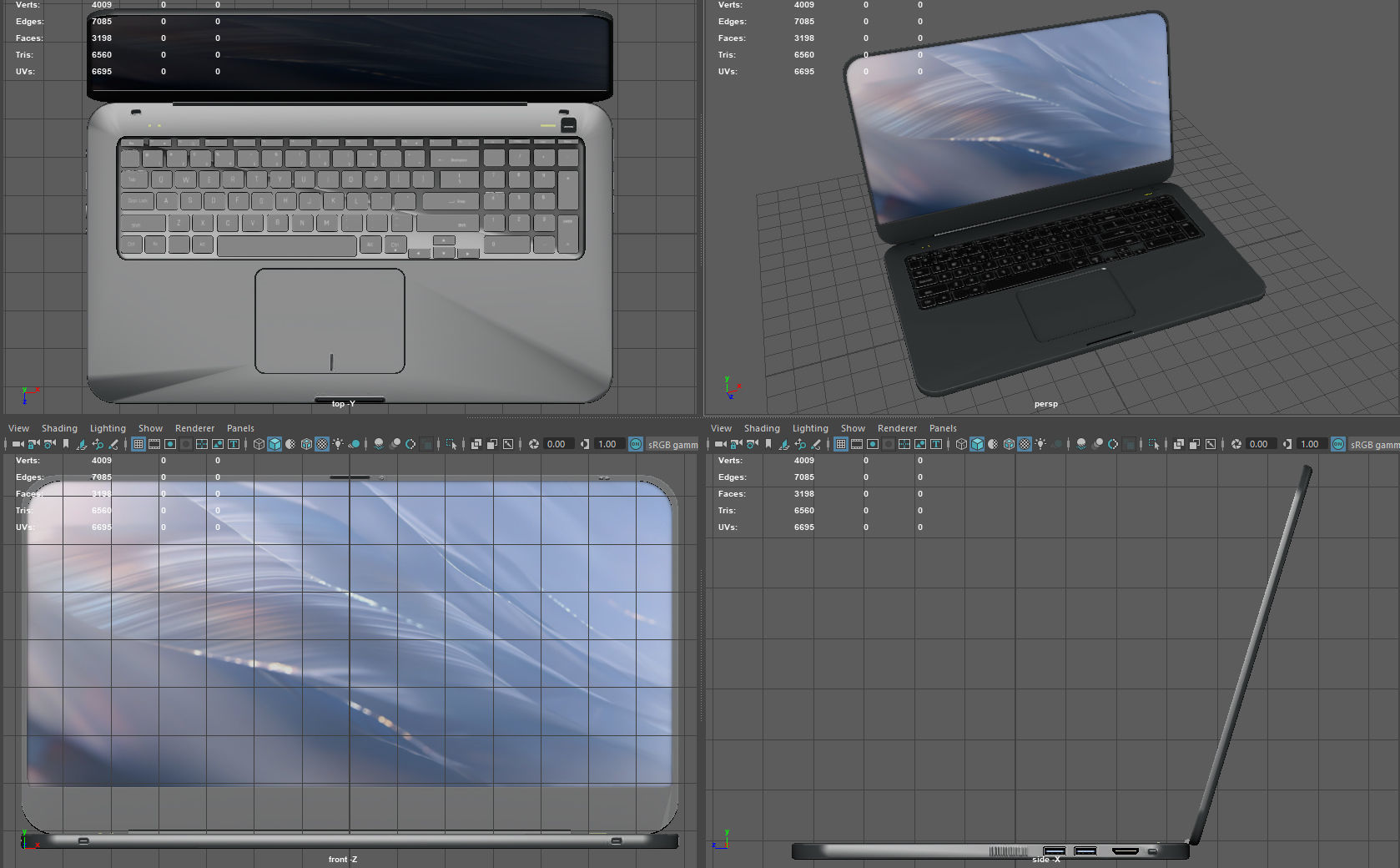 Laptop Low-poly 3D model_6