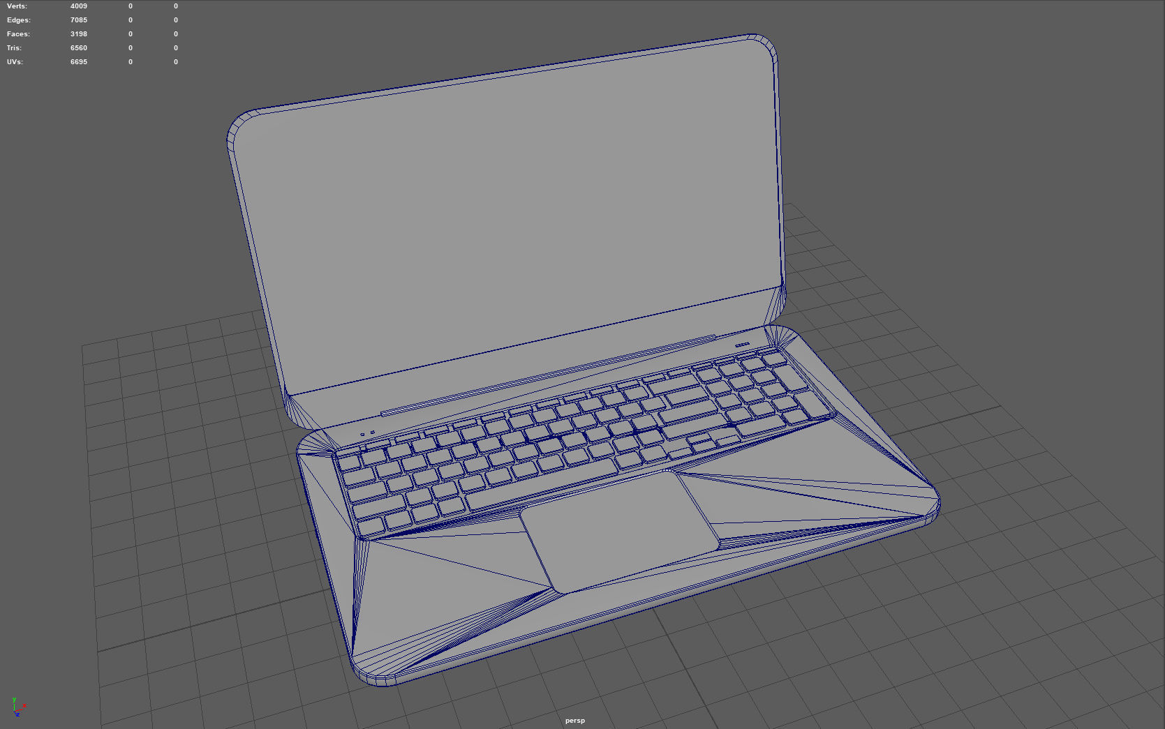 Laptop Low-poly 3D model_5