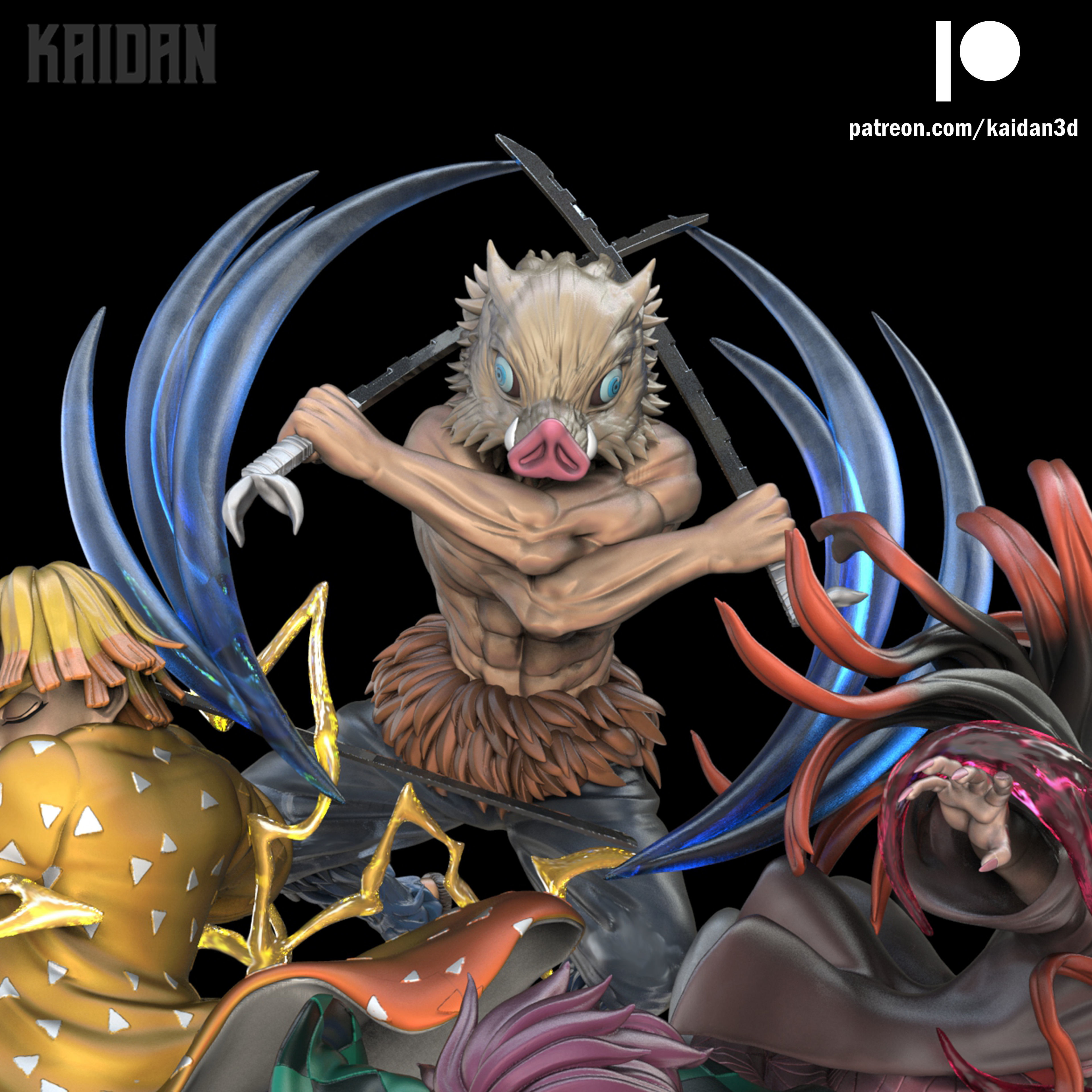 Tanjiro x Nezuko x Inosuke x Zenitsu DEMON SLAYER - STL   3D print model_3