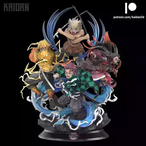 Tanjiro x Nezuko x Inosuke x Zenitsu DEMON SLAYER - STL   3D print model