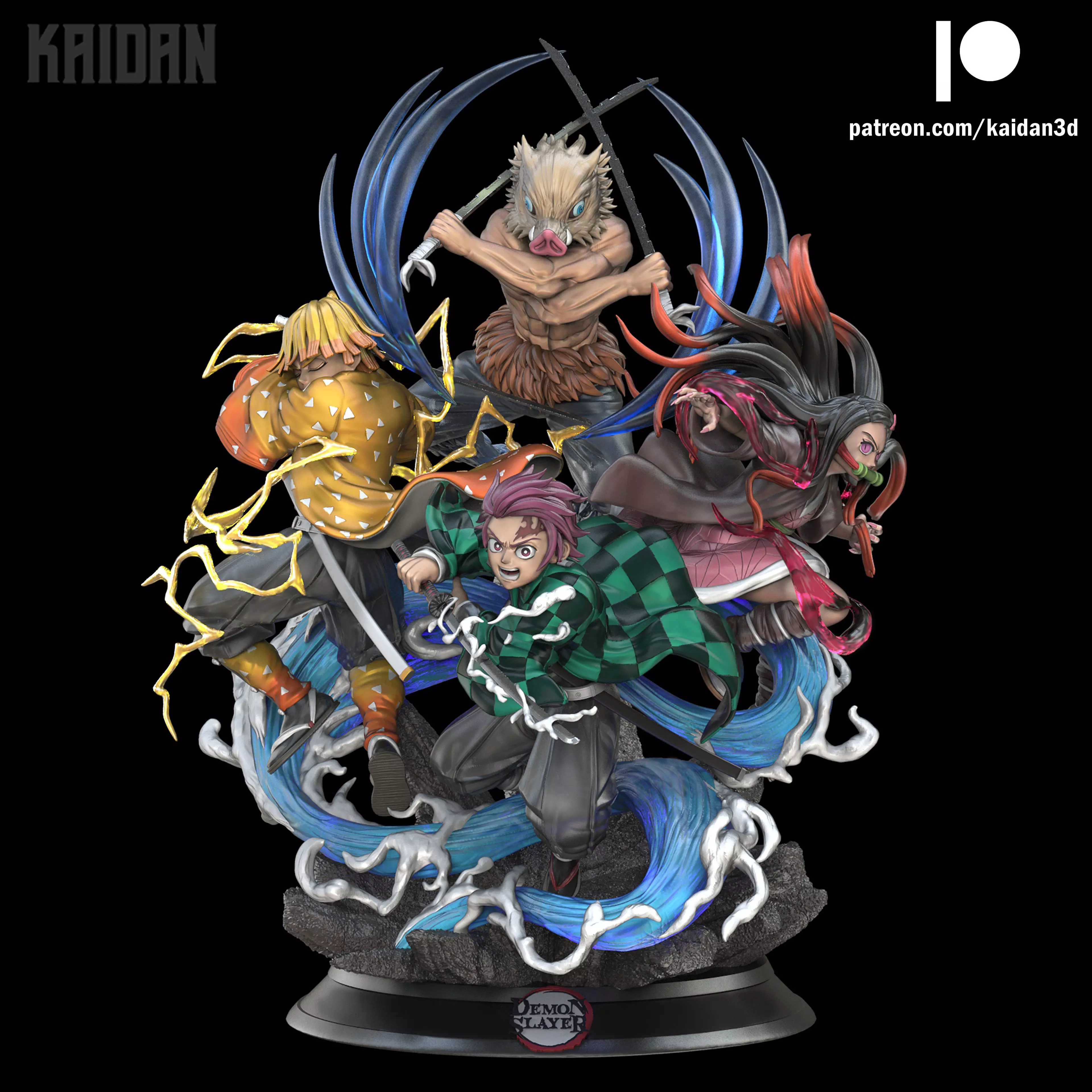 Tanjiro x Nezuko x Inosuke x Zenitsu DEMON SLAYER - STL   3D print model_0