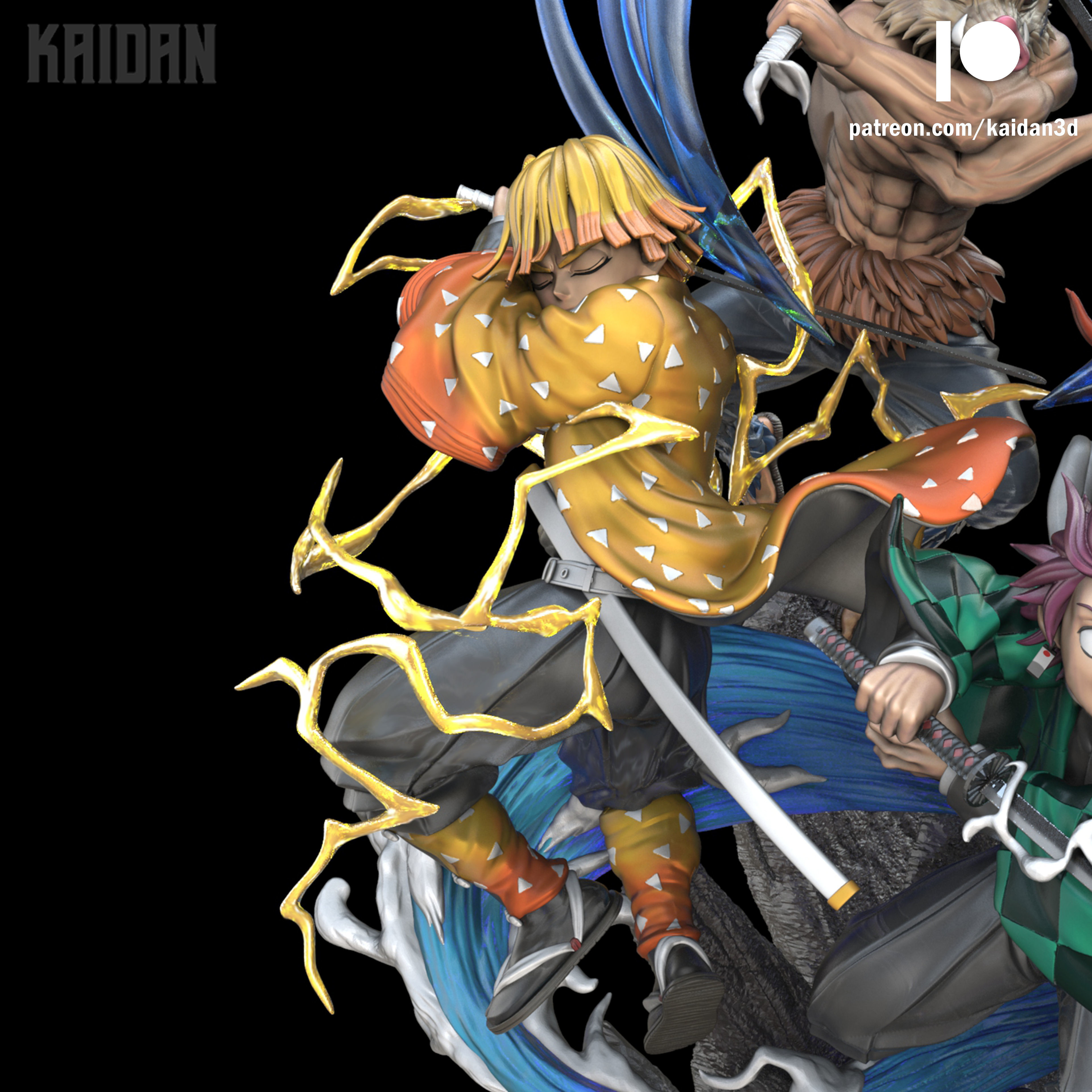 Tanjiro x Nezuko x Inosuke x Zenitsu DEMON SLAYER - STL   3D print model_2