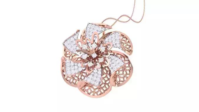Ultra Vision Wire Mesh  High Jewelry Diamond Pendant Necklace 