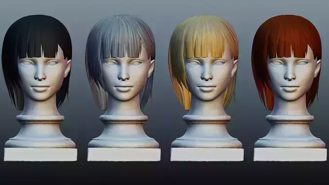 Female short  hair 4 colors