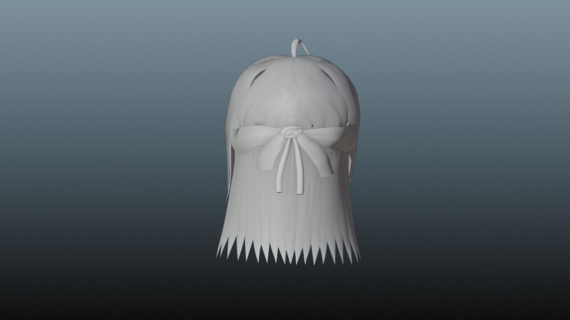 Female hair 4 colors Low-poly 3D model_9
