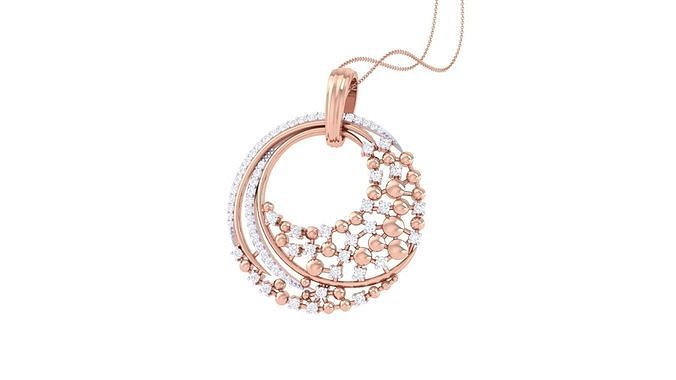 Beads High Jewelry Diamond Pendant Necklace renders details  3D print model