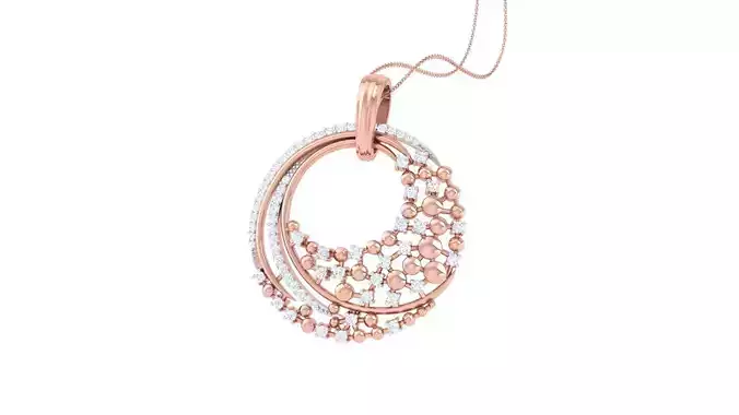 Beads High Jewelry Diamond Pendant Necklace renders details  3D print model