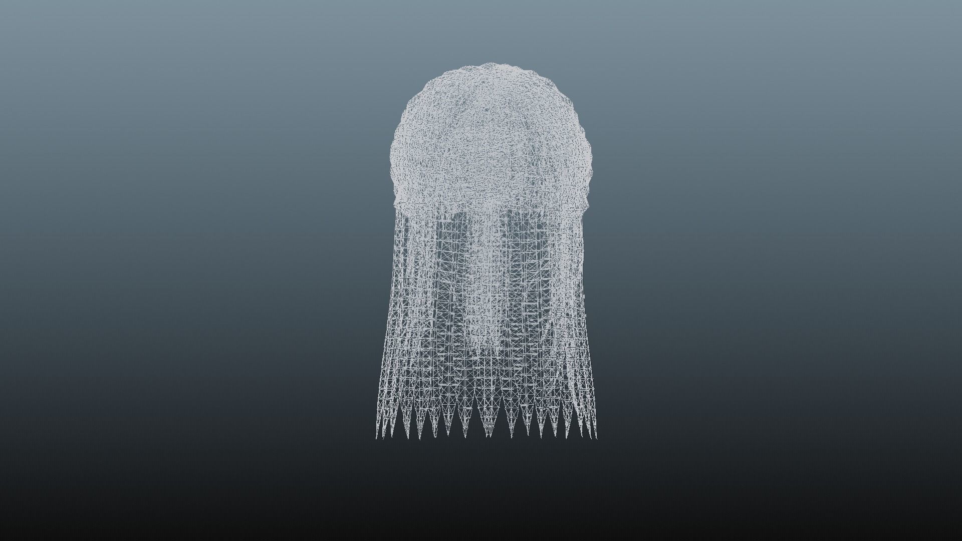 Female hair 4 colors Low-poly 3D model_13