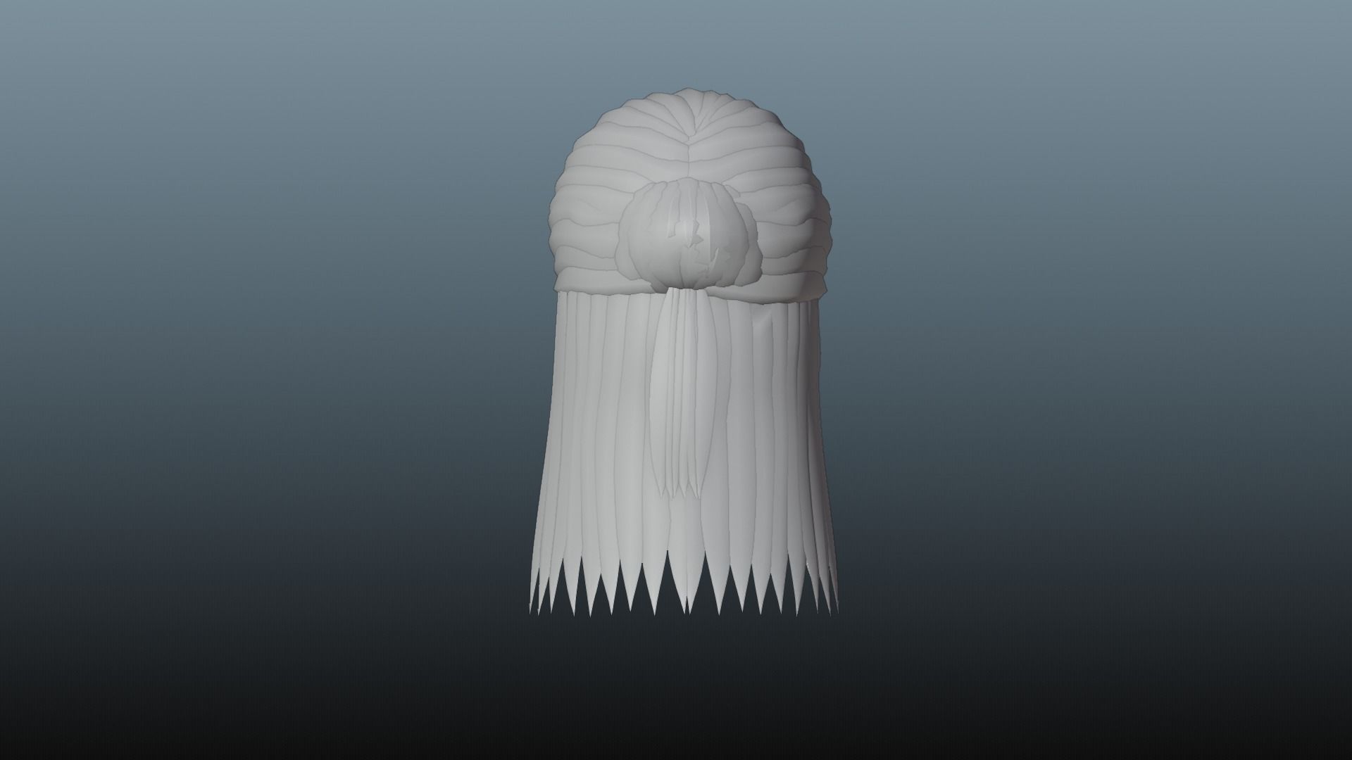 Female hair 4 colors Low-poly 3D model_9