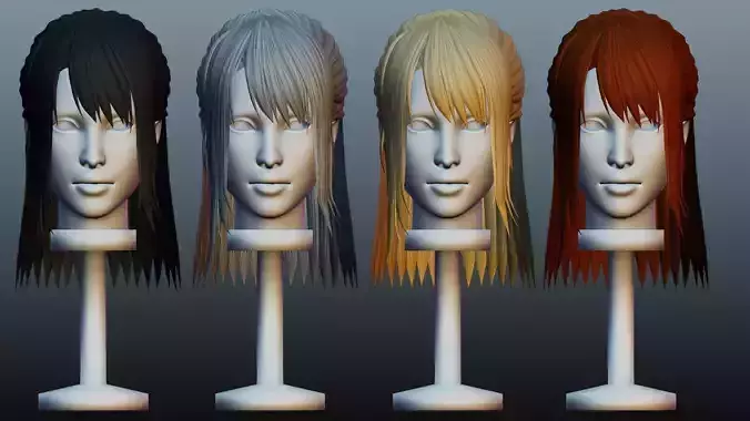 Female hair 4 colors
