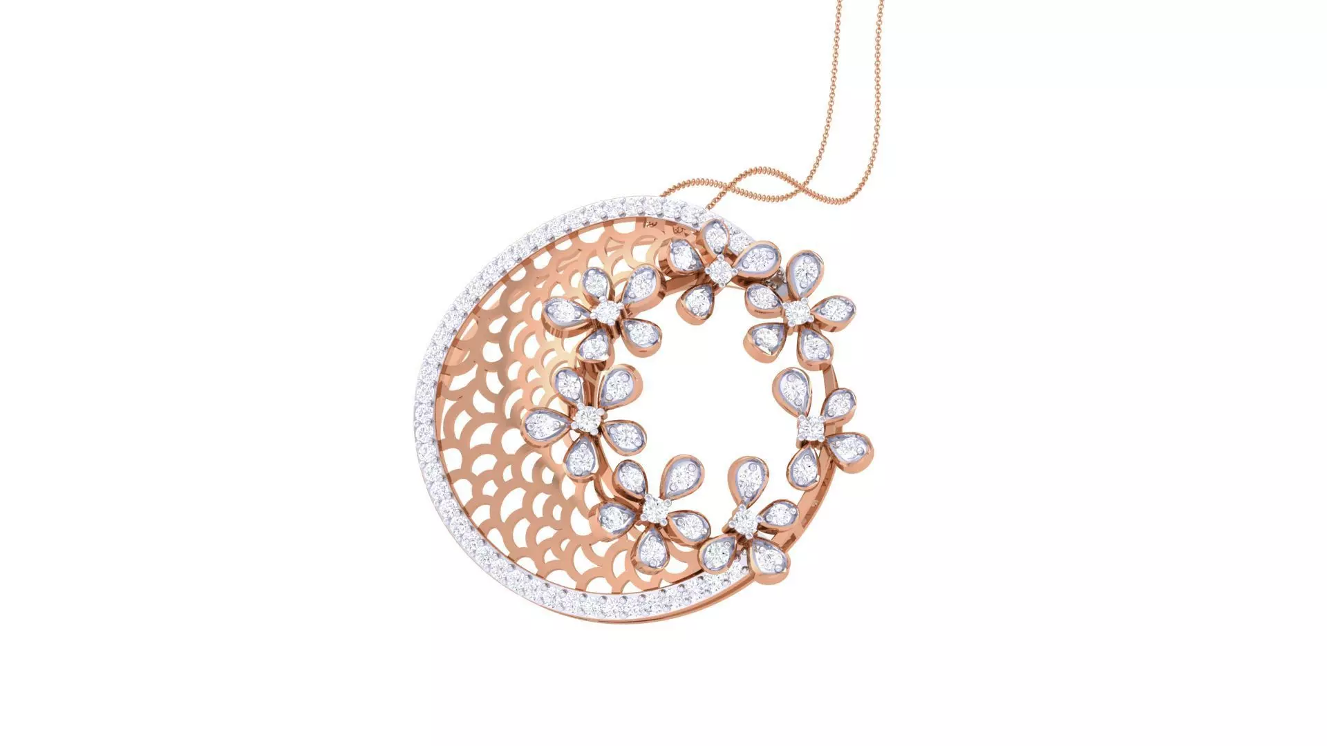 Ultra Vision Flower Wire Mesh High Jewelry Diamond Pendant 3D print model