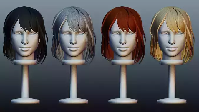 Female hair 4 colors