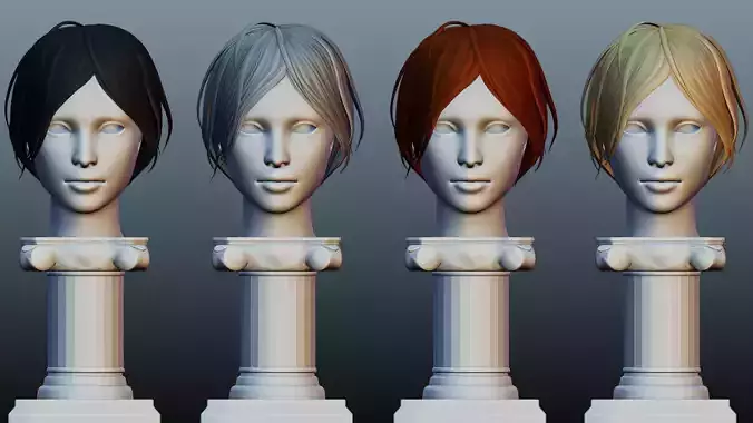 Female short hair 4 colors