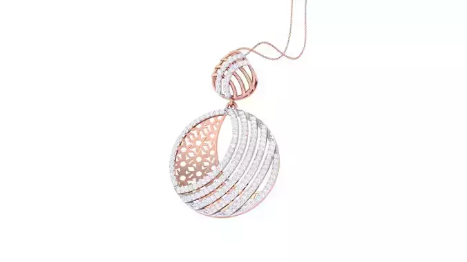 Star Mesh High Jewelry Diamond Pendant Necklace renders details 