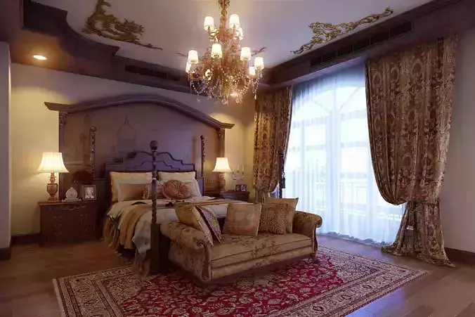 Luxurious bedroom Free 3D model