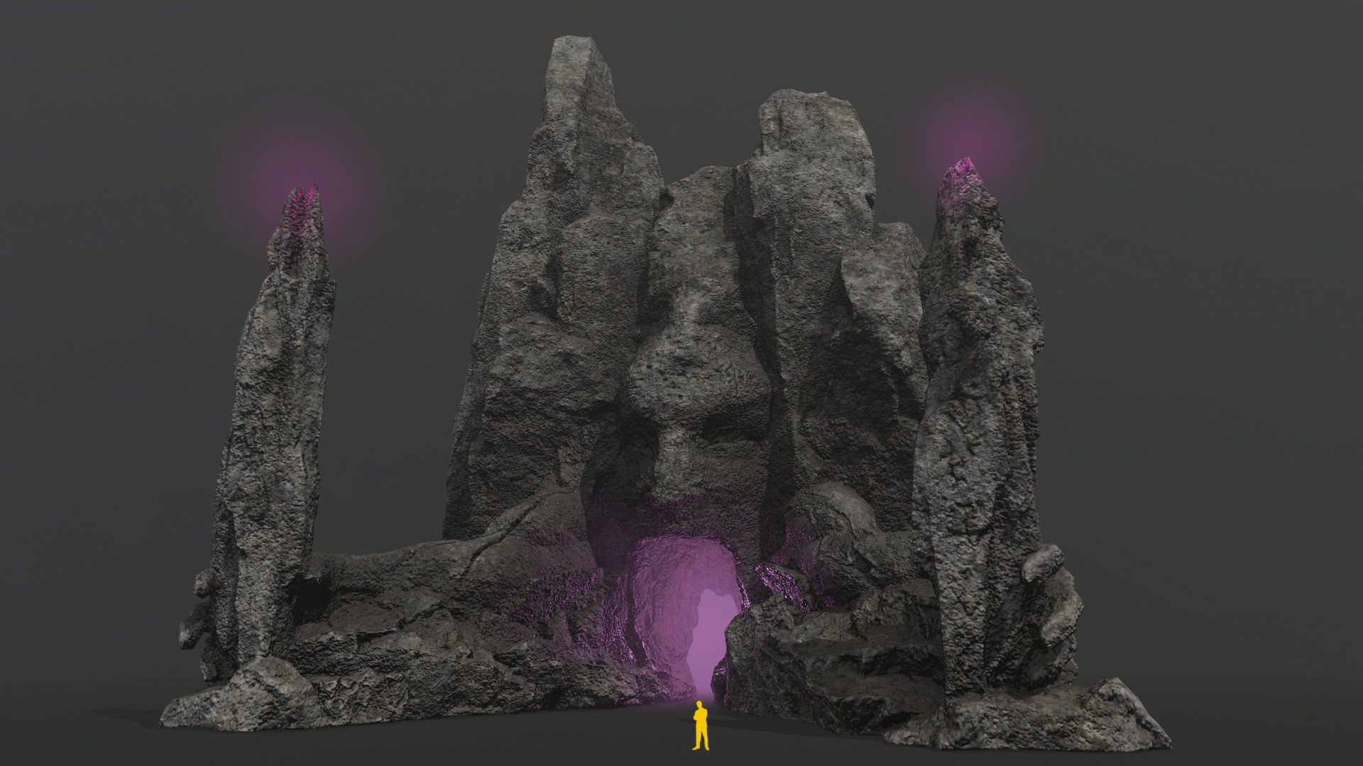 Rock  Gate Low-poly 3D model_1