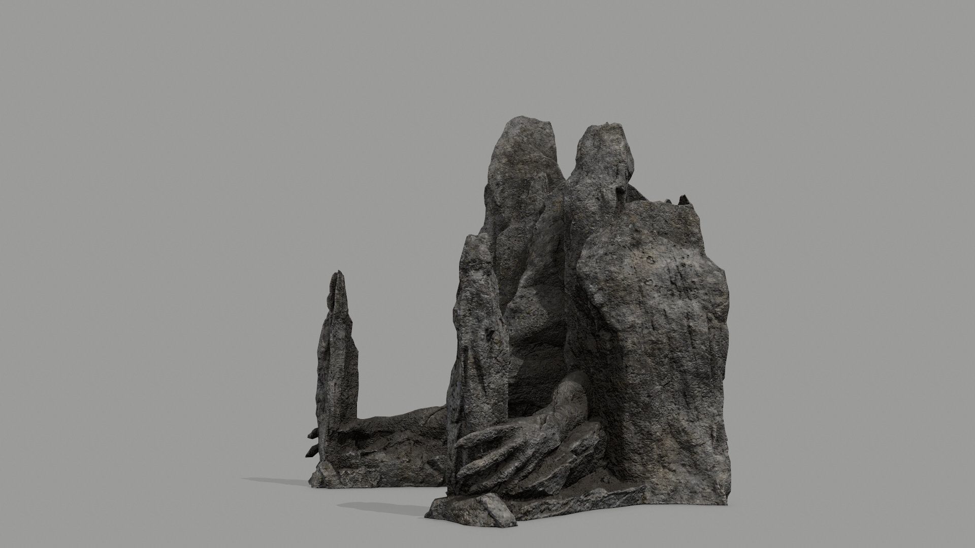 Rock  Gate Low-poly 3D model_13