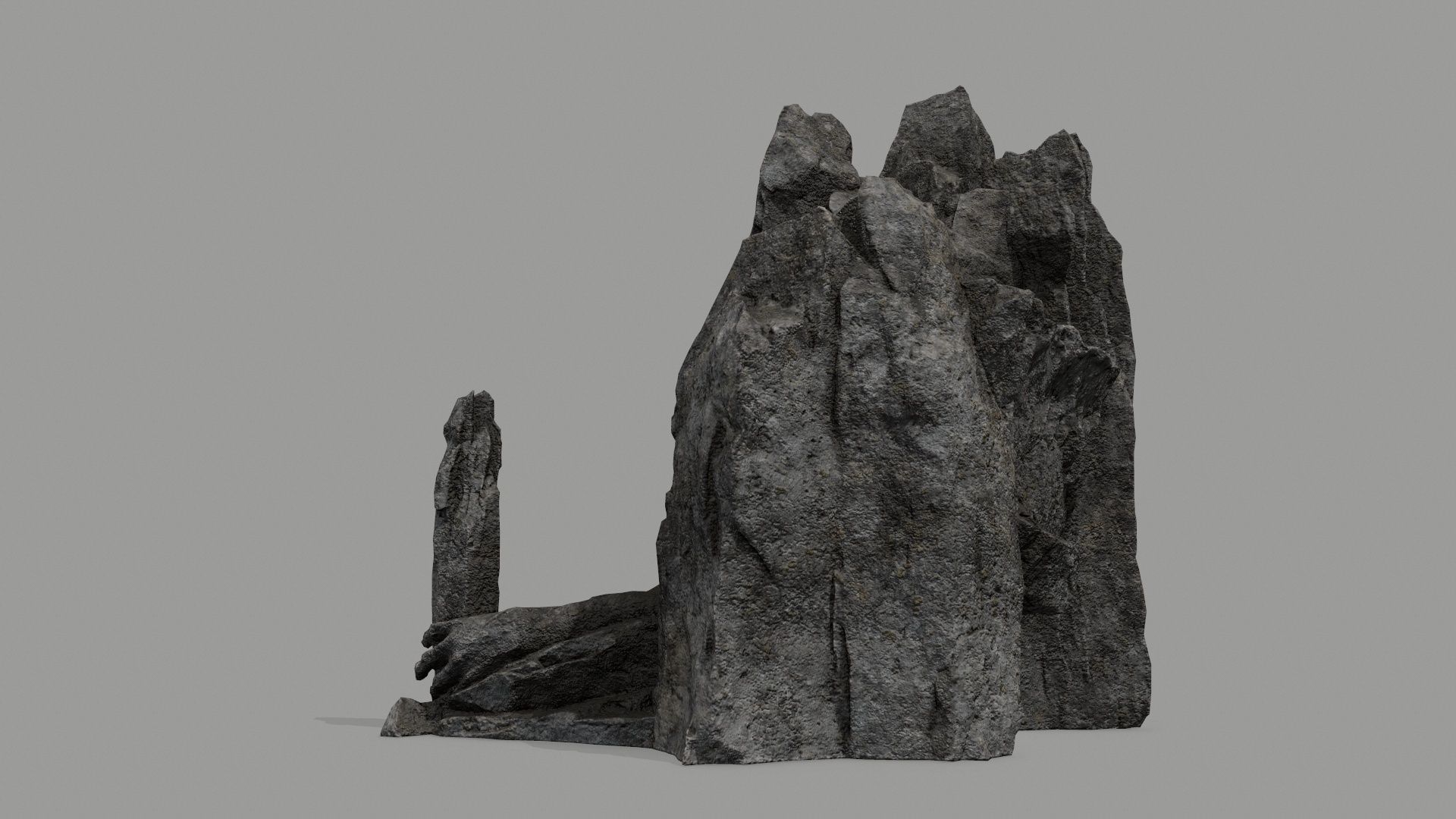 Rock  Gate Low-poly 3D model_11