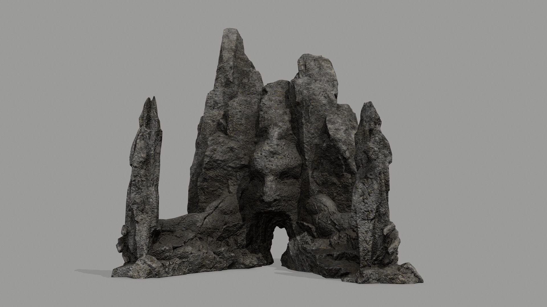 Rock  Gate Low-poly 3D model_2