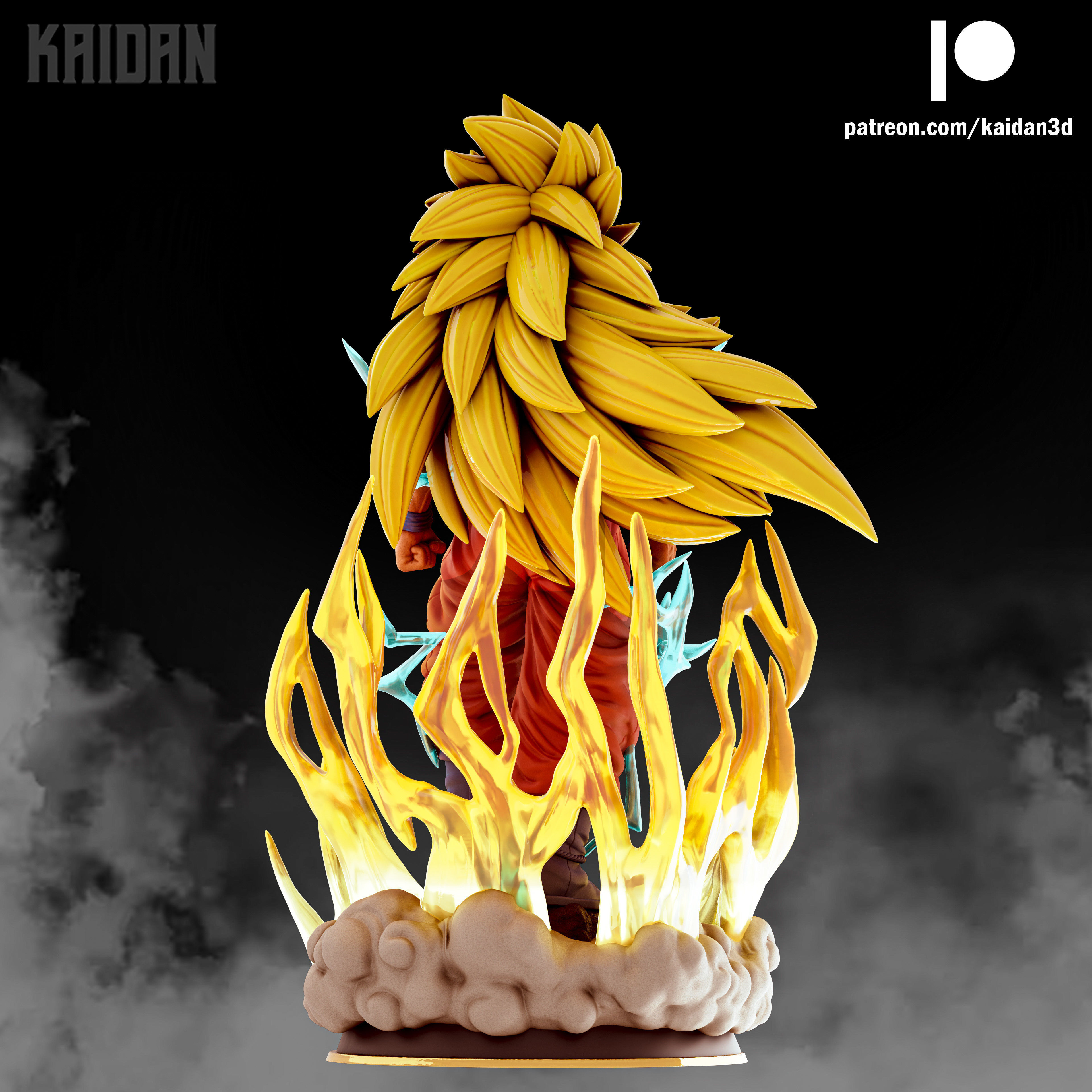 Goku Super Saiyan 3 DBZ - STL ready for 3D printing 3D print model_3