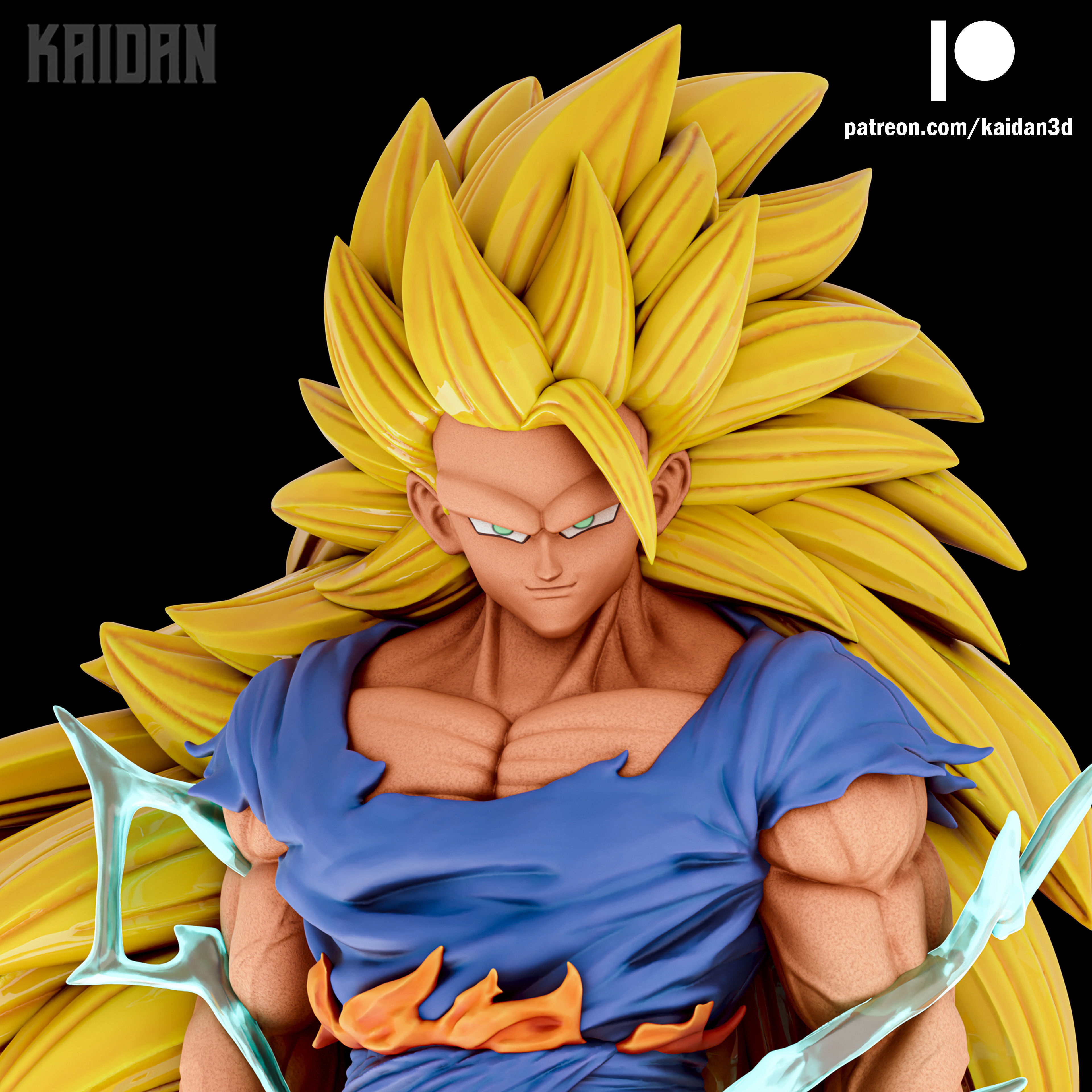 Goku Super Saiyan 3 DBZ - STL ready for 3D printing 3D print model_1