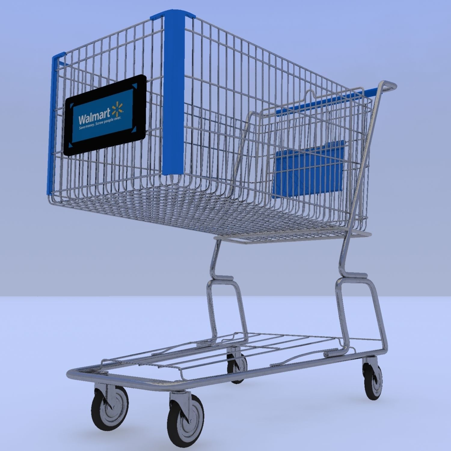 Walmart Shopping Cart 3D Model 3D model_10