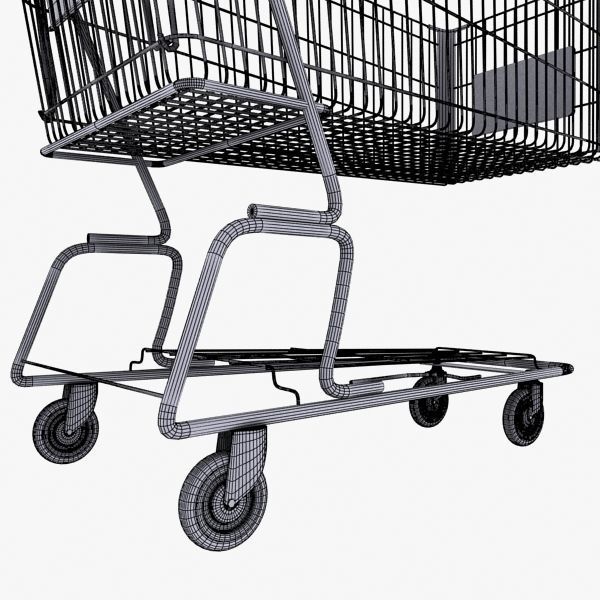 Walmart Shopping Cart 3D Model 3D model_11