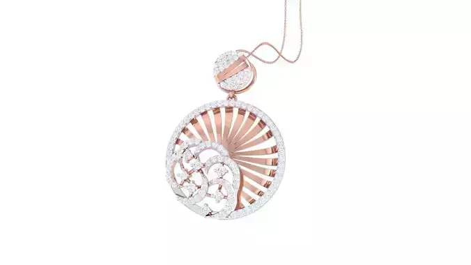 Wire Mesh High Jewelry Diamond Pendant Necklace renders details 