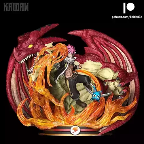 Natsu x Igneel FAIRY TAIL - STL ready for 3D printing