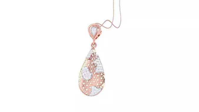 Mesh Wire High Jewelry Diamond Pendant Necklace renders details 