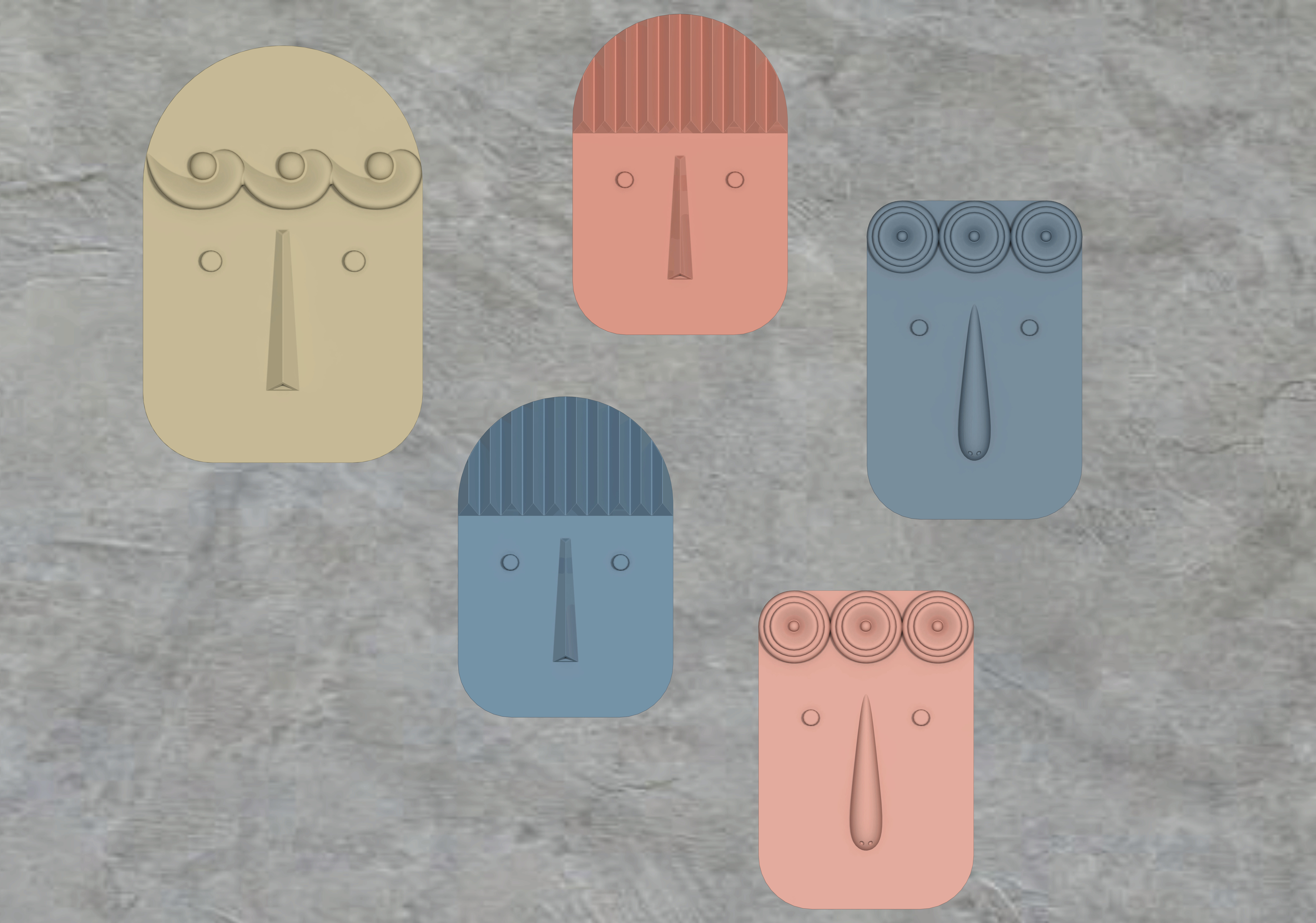 NORDIC CERAMIC FACE WALL HANGING PLATE 3D print model_1