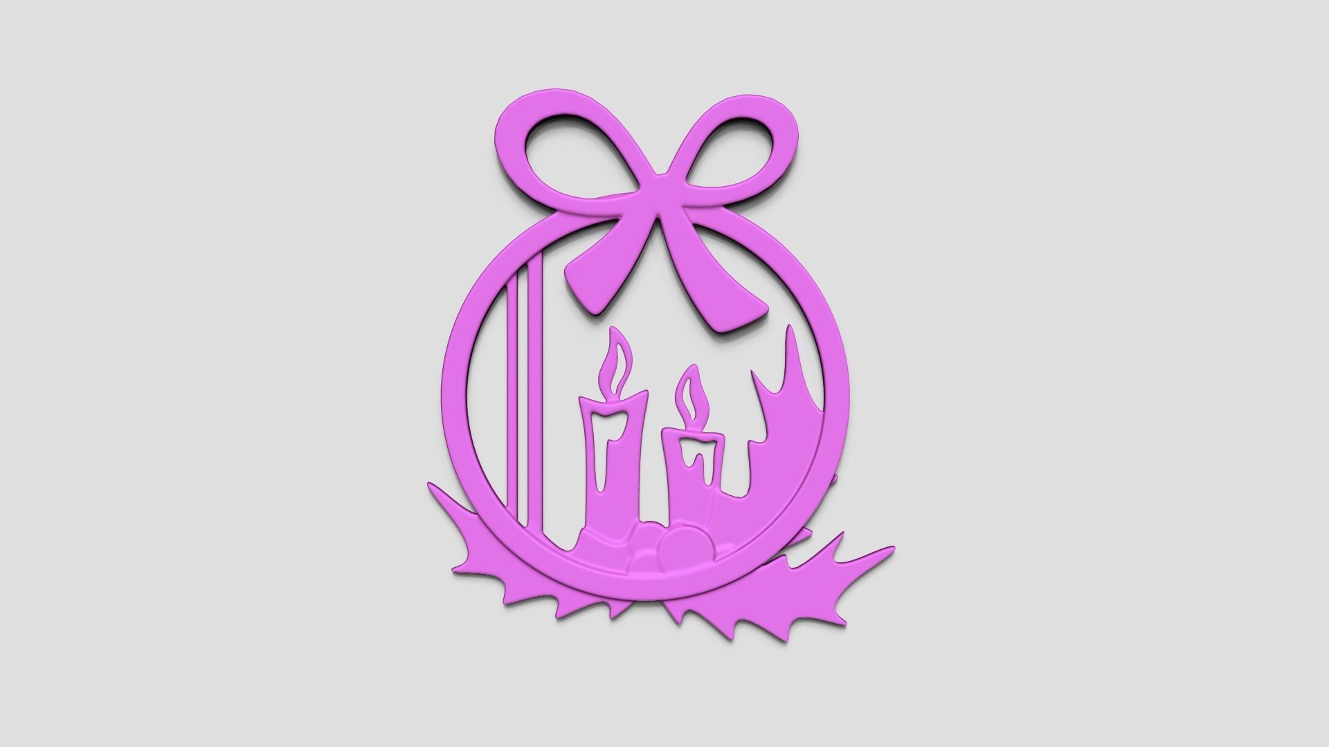 Christmas Garland Panel A02 - Door Wall Decoration 3D print model_7