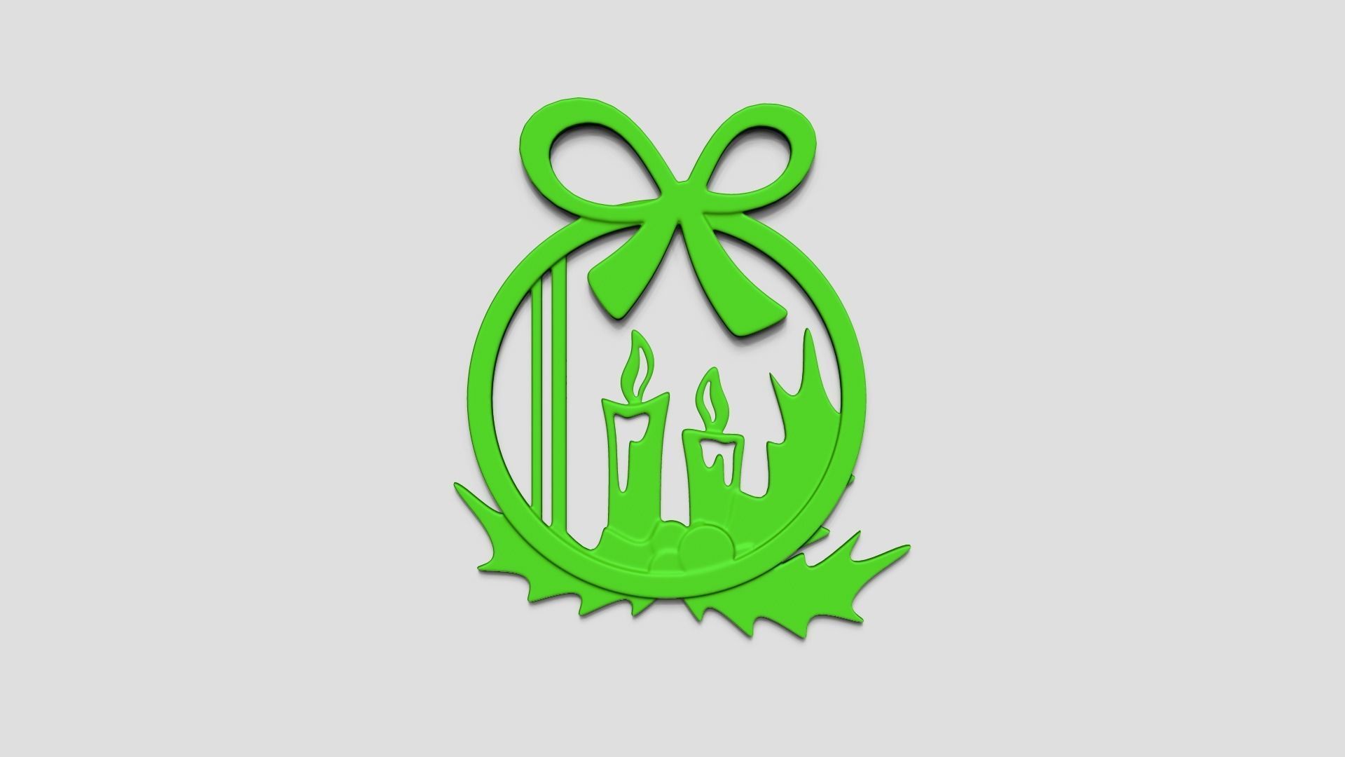 Christmas Garland Panel A02 - Door Wall Decoration 3D print model_5