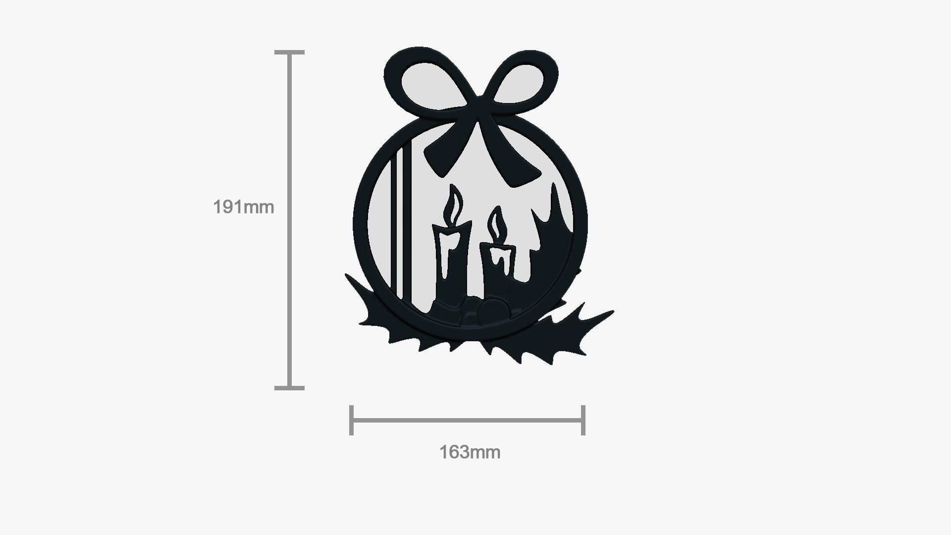 Christmas Garland Panel A02 - Door Wall Decoration 3D print model_8