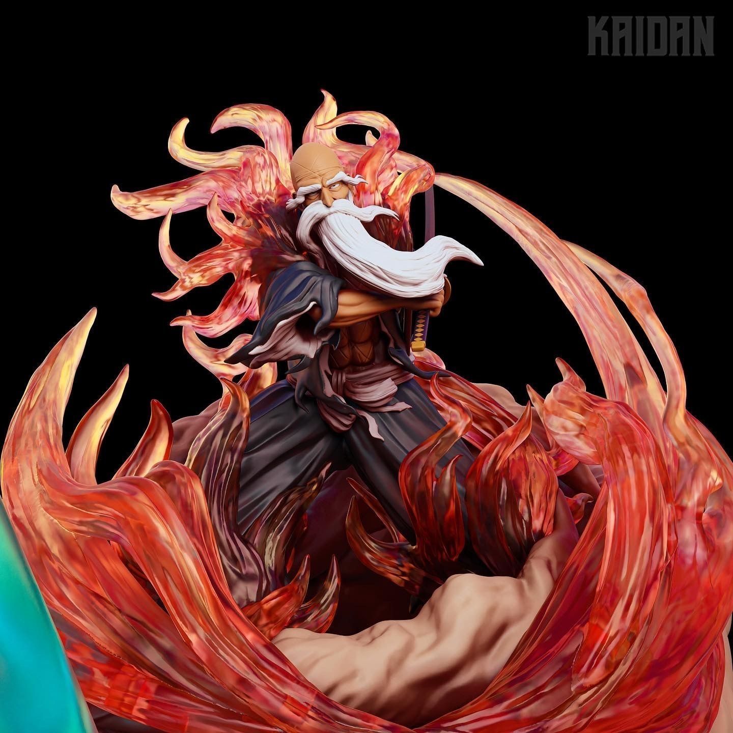 Ywach vs Yamamoto Genryusai BLEACH - STL ready for 3d printing 3D print model_5