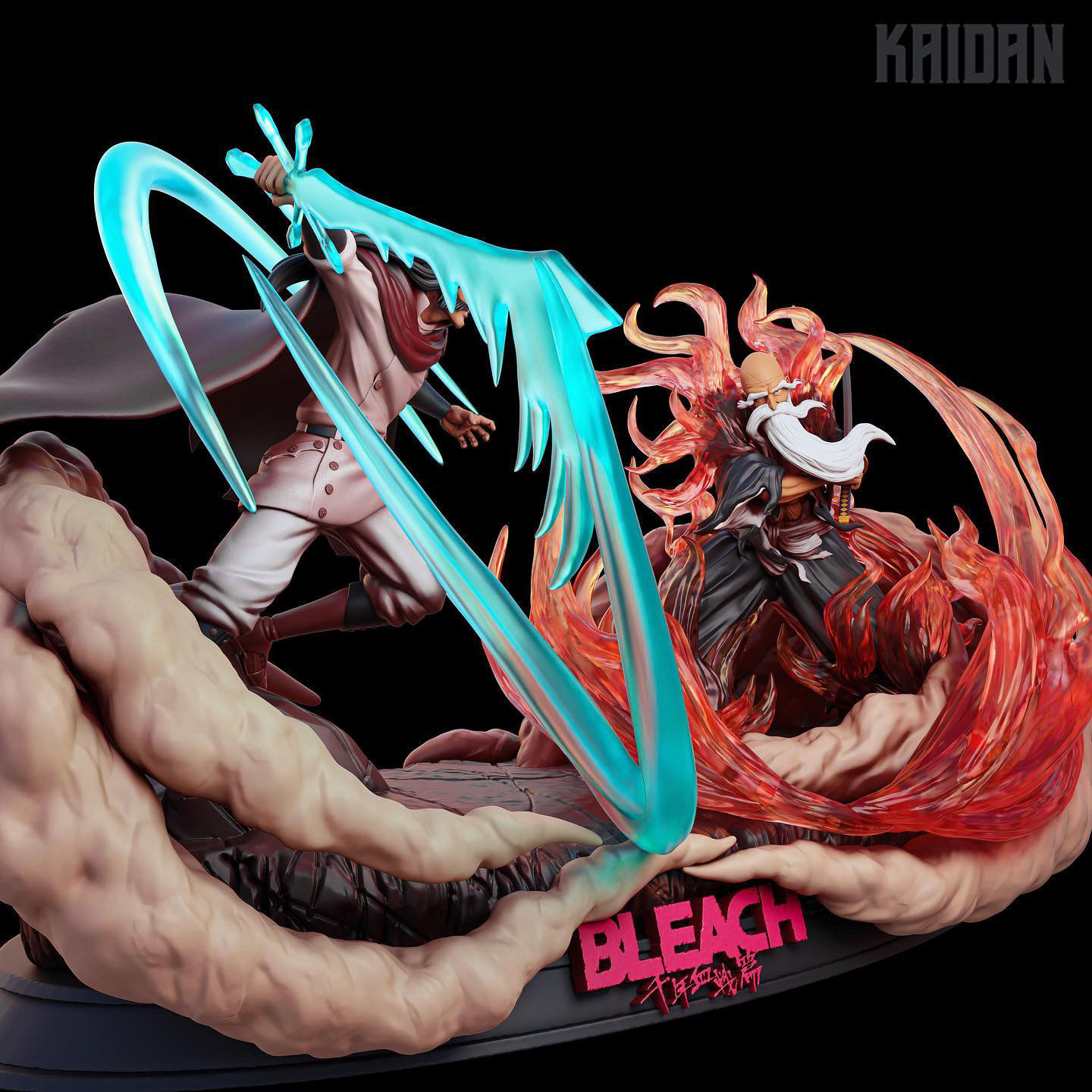 Ywach vs Yamamoto Genryusai BLEACH - STL ready for 3d printing 3D print model_3