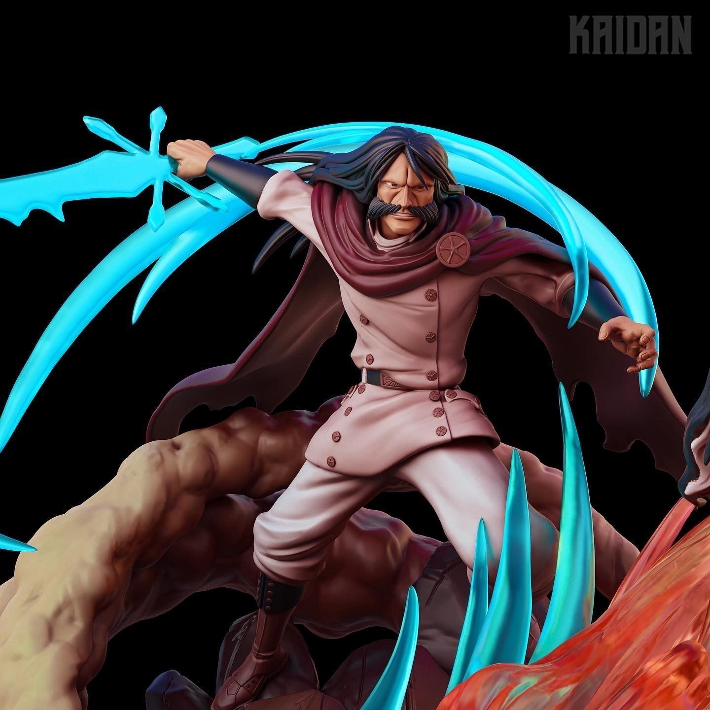 Ywach vs Yamamoto Genryusai BLEACH - STL ready for 3d printing 3D print model_4