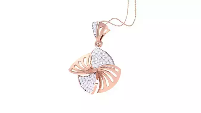 Mesh Flower High Jewelry Diamond Pendant Necklace renders