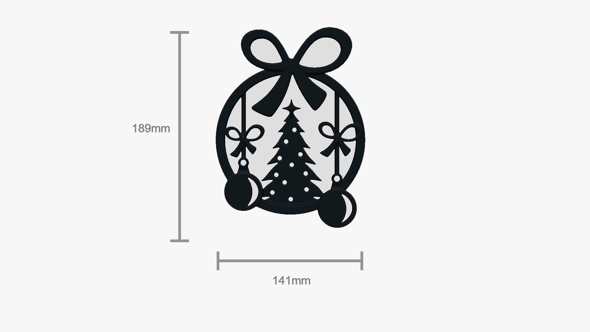 Christmas Garland Panel A03 - Door Wall Decoration 3D print model_8