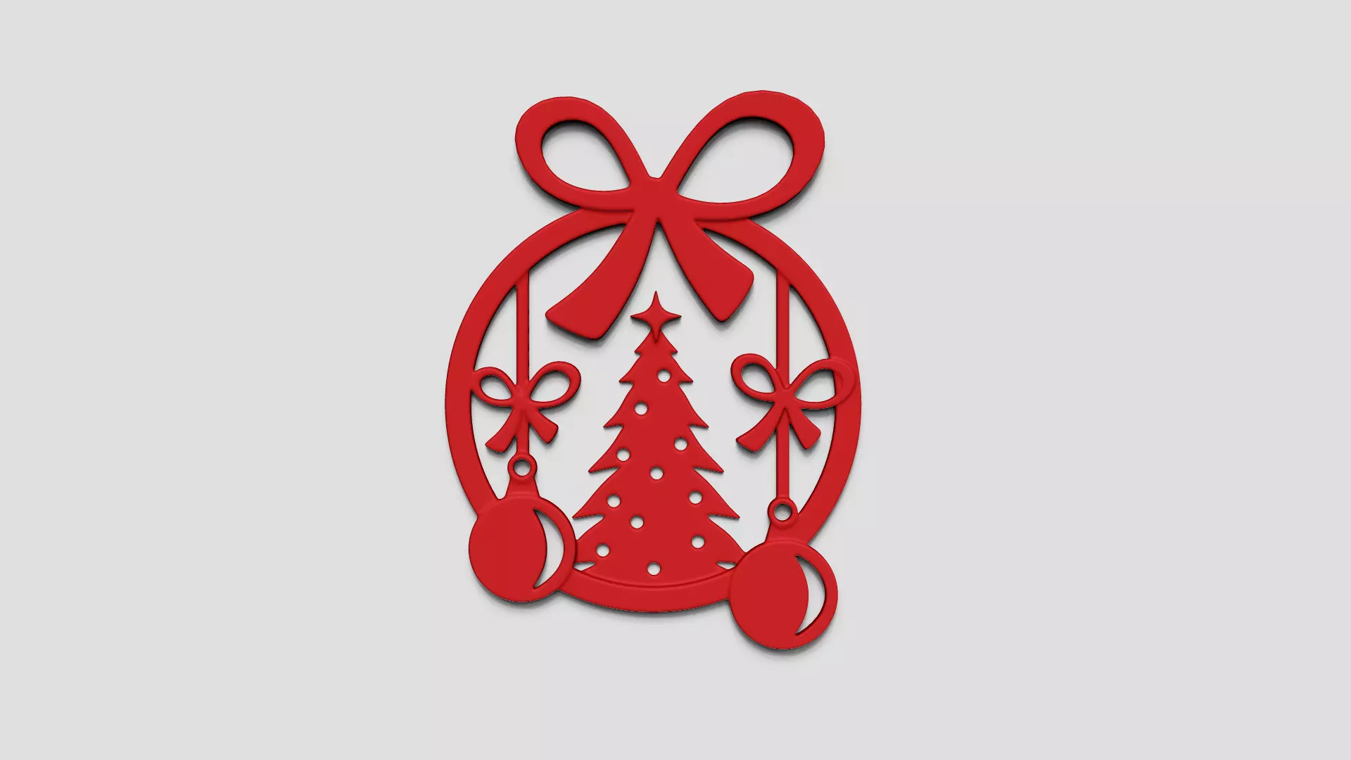 Christmas Garland Panel A03 - Door Wall Decoration 3D print model_0