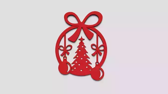 Christmas Garland Panel A03 - Door Wall Decoration 3D print model
