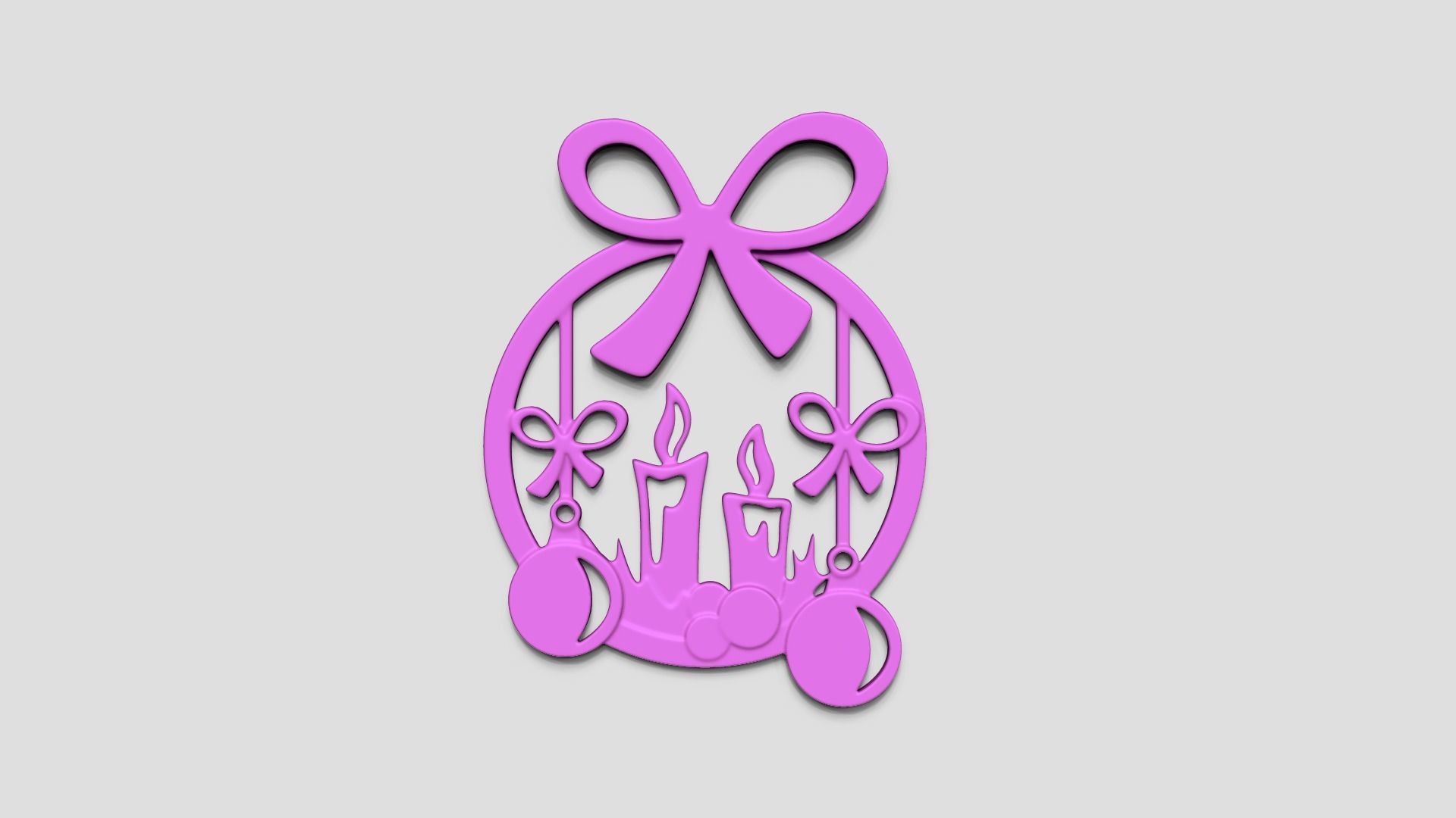 Christmas Garland Panel A04 - Door Wall Decoration 3D print model_7