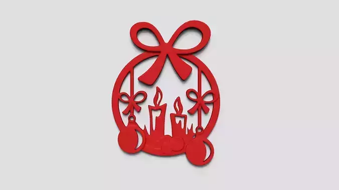 Christmas Garland Panel A04 - Door Wall Decoration 3D print model