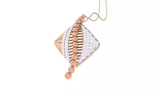 High Jewelry Diamond Pendant Necklace renders details 