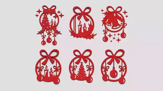 06 Christmas Garlands Panel Collection - Door Decoration 